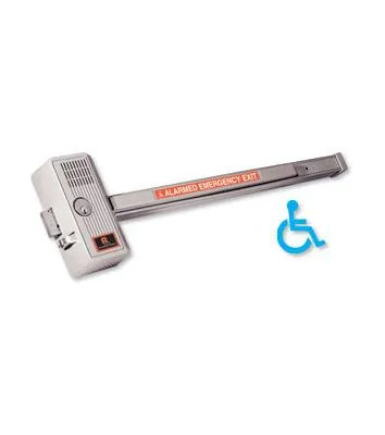 Alarm Lock 715-US28 Siren lock Delayed Egress Exit Alarm, 15 Second Delay, Less Cylinder, Aluminum Finish. Non-Handed