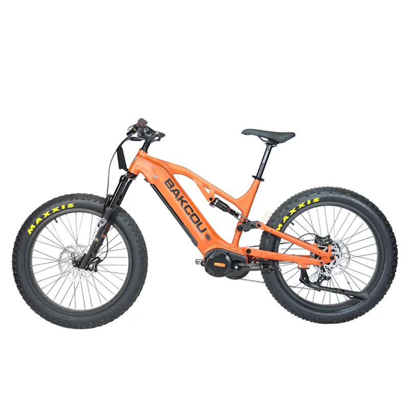 Bakcou Scout Full Suspension Mid-Drive Fat Tire Electric Bike, 1000W