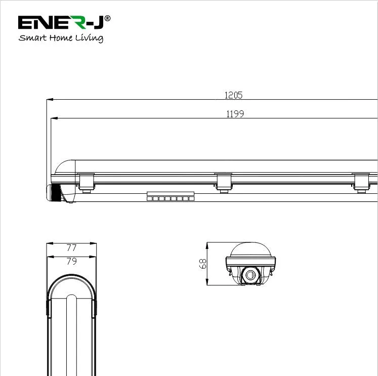 LED Non Corrosive IP65 Batten Fitting Light 120cms 40W 4000K, 4800 Lumens Ultra Bright, Up to 20000 Hours of Operation