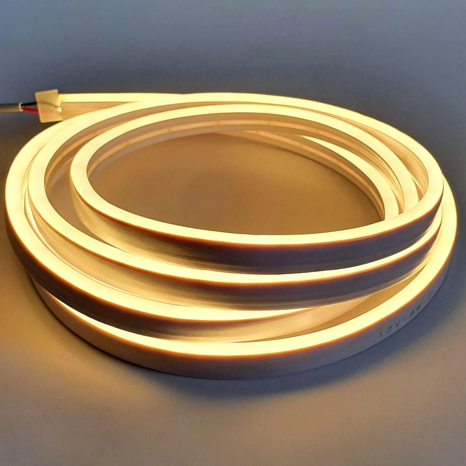 Mini Warm White Neon Flex 3000K 12V 6x12mm 120LEDs/m IP65 Waterproof 2.5cm Cut Kit