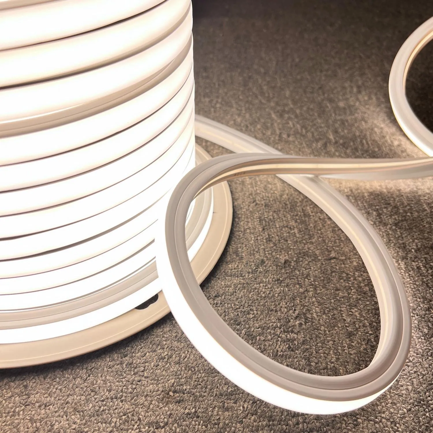 Natural White Neon Flex 4000K DC 48V 16x16mm Flat Shape Vertical Bending IP65 Waterproof LED Neon Flex Only