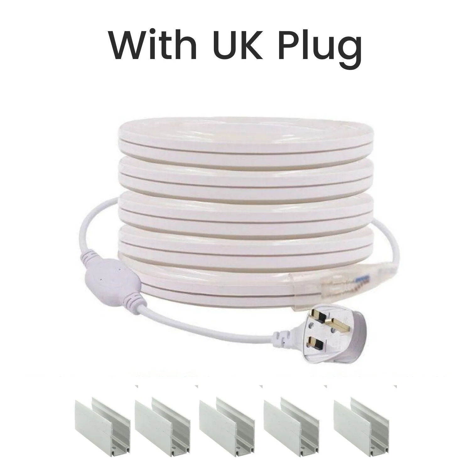 Pink Neon Flex 220V 240V 8x16mm 120LEDs/m IP65 Waterproof with UK Plug
