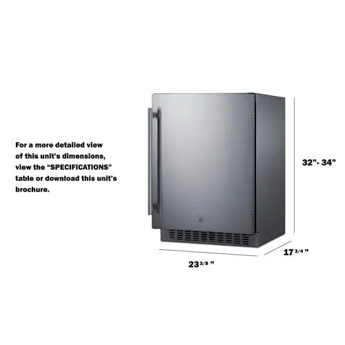 Summit 24" Stainless Steel All-Refrigerator ASDS2413CSS